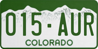 CO license plate 015AUR