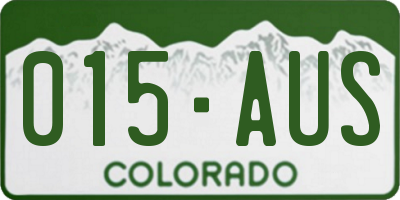 CO license plate 015AUS