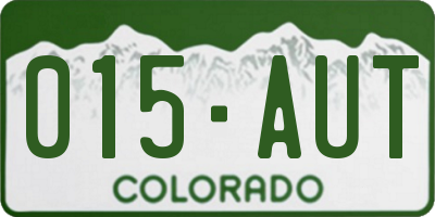 CO license plate 015AUT