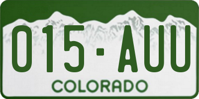 CO license plate 015AUU