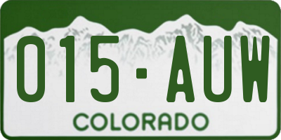 CO license plate 015AUW