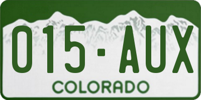 CO license plate 015AUX