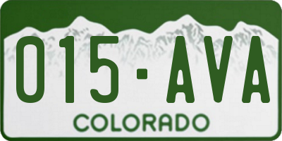 CO license plate 015AVA