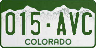 CO license plate 015AVC