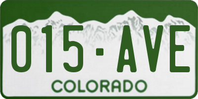 CO license plate 015AVE