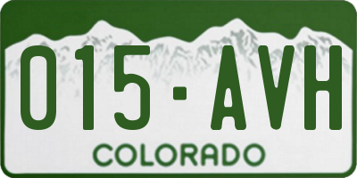 CO license plate 015AVH