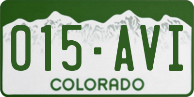 CO license plate 015AVI