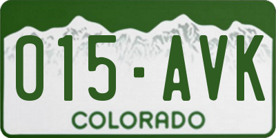 CO license plate 015AVK