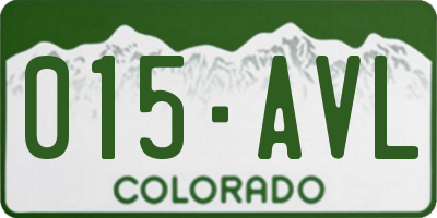 CO license plate 015AVL