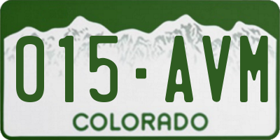 CO license plate 015AVM