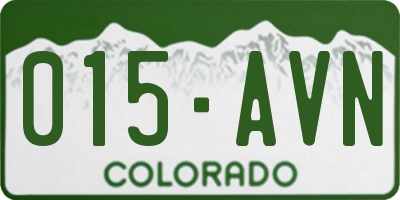 CO license plate 015AVN