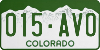 CO license plate 015AVO