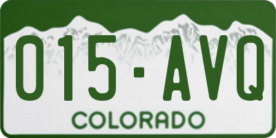 CO license plate 015AVQ