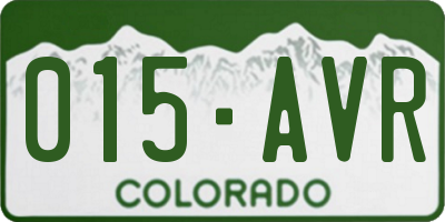 CO license plate 015AVR