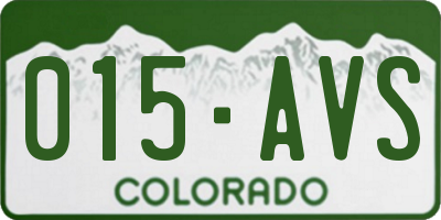 CO license plate 015AVS