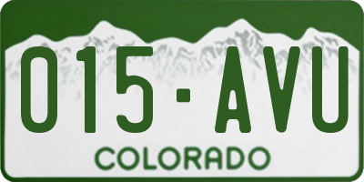 CO license plate 015AVU