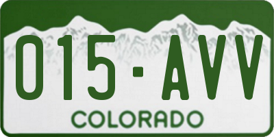 CO license plate 015AVV