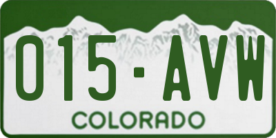 CO license plate 015AVW