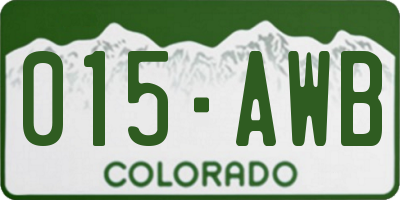 CO license plate 015AWB