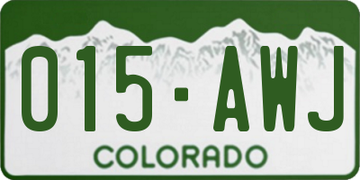 CO license plate 015AWJ