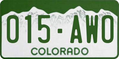 CO license plate 015AWO