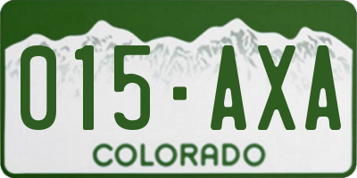 CO license plate 015AXA