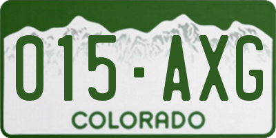 CO license plate 015AXG