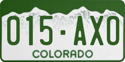 CO license plate 015AXO