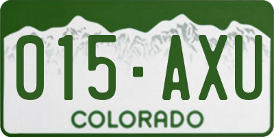 CO license plate 015AXU