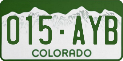 CO license plate 015AYB