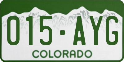 CO license plate 015AYG