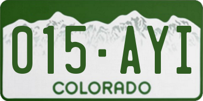 CO license plate 015AYI