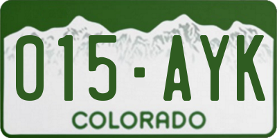 CO license plate 015AYK