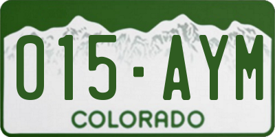 CO license plate 015AYM