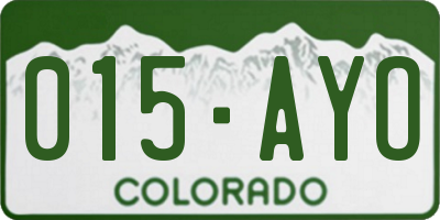 CO license plate 015AYO