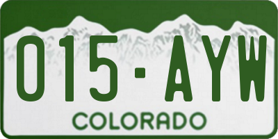 CO license plate 015AYW