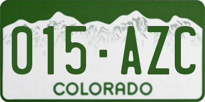 CO license plate 015AZC