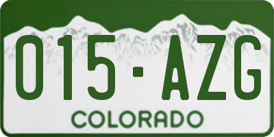 CO license plate 015AZG