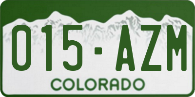 CO license plate 015AZM