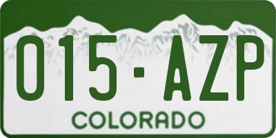 CO license plate 015AZP