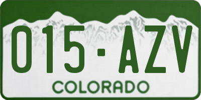 CO license plate 015AZV