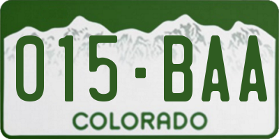 CO license plate 015BAA