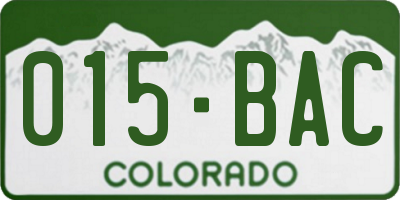 CO license plate 015BAC