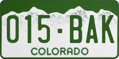 CO license plate 015BAK