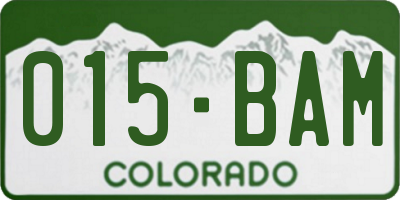 CO license plate 015BAM