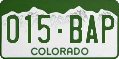 CO license plate 015BAP