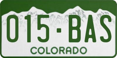 CO license plate 015BAS