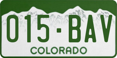 CO license plate 015BAV