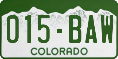 CO license plate 015BAW