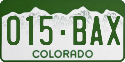 CO license plate 015BAX